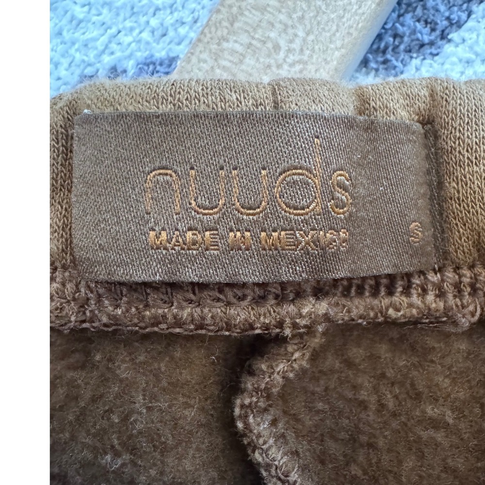 Nuuds Classic Sweatpant Chocolate Brown Fleece‎ Joggers Womens Size S - Picture 6 of 9